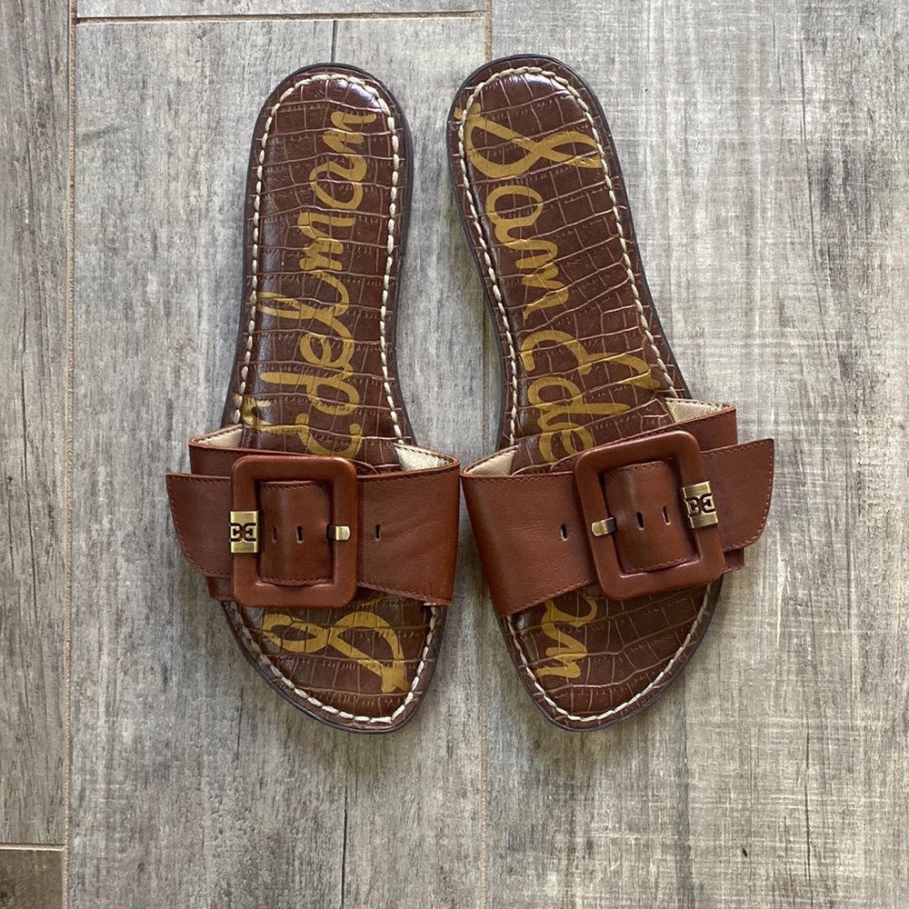 Sam  Edelman Slides with buckle detail.  Size 8